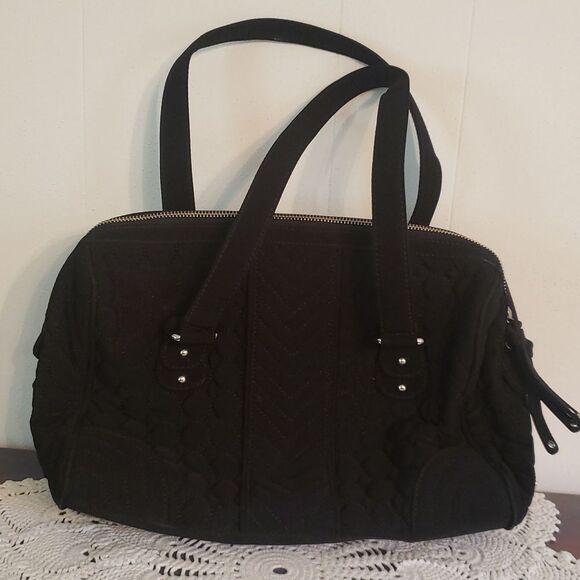Very Nice Vera Bradley QuiltedBlack Purse Handbag - Picture 2 of 9